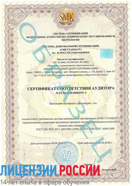 Образец сертификата соответствия аудитора №ST.RU.EXP.00005397-3 Энгельс Сертификат ISO/TS 16949